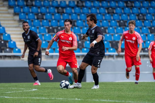 12.07.2026, xhfmx, Fussball Testspiel, FSV Frankfurt - RW Walldorf George Iorga (23, FSV Frankfurt) (DFL DFB REGULATIONS PROHIBIT ANY USE OF PHOTOGRAPHS as IMAGE SEQUENCES and or QUASI-VIDEO) *** July 12, 2026, xhfmx, Soccer Friendly Match, FSV Frankfurt vs. RW Walldorf, George Iorga 23, FSV Frankfurt: DFL and DFB regulations prohibit any use of photographs as image sequences and or quasi-video.