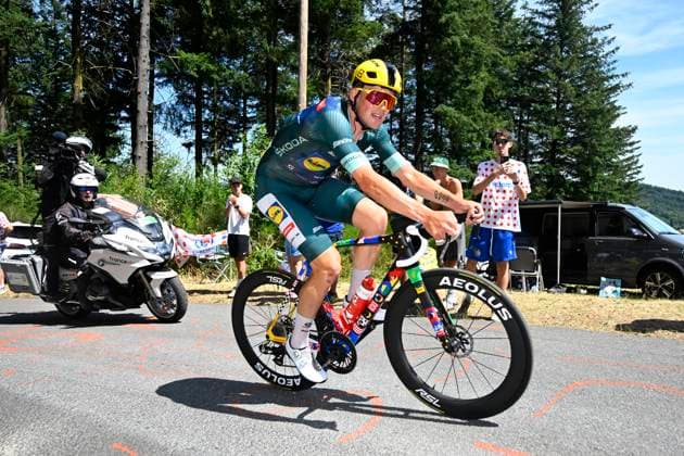 Tour de France 2026 Stage 9 USSEL, FRANCE - JULY 12 : Pedersen Mads (DEN) of Lidl - Trek during stage 9 of the 113rd edition of Tour de France an UCI World Tour 2.UWT cycling road race stage for Men Elite of 185 km with start in Malemort and finish in Ussel on July 12, 2026 in Ussel, France, 12 07 2026 ( Motordriver Kurt Vandenborre - Ussel France  Copyright: xTomasxSiskx