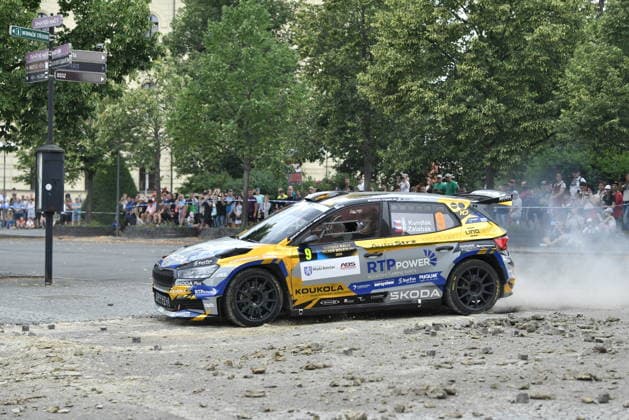 Bohemia Rally, the fourth round of the Czech Rally Championship, in Mlada Boleslav, Czech Republic, on July 12, 2026. The crew of Jan Kundlak and Peter Baran with the Skoda Fabia RS Rally2. (CTKxPhoto VitxCerny) CTKPhotoP2026071203930  CTKPhotoP2026071203930