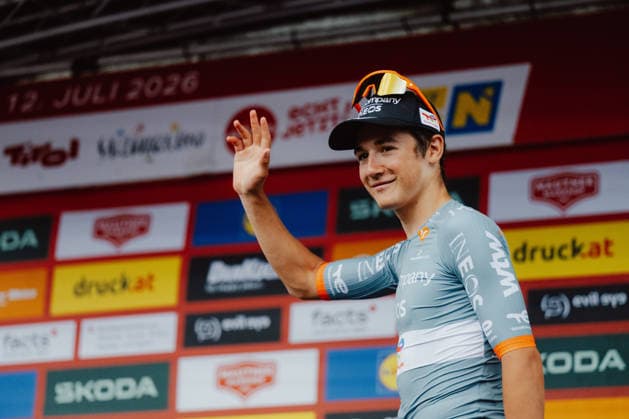 CYCLING - Tour of Austria 2026 LANGENLOIS,AUSTRIA,12.JUL.26 - CYCLING - Tour of Austria, stage 5, Langenlois - Wien. Image shows the rejoicing of Andrew August (USA NETCOMPANY INEOS).  GEPAxpictures xAlexanderxSolc