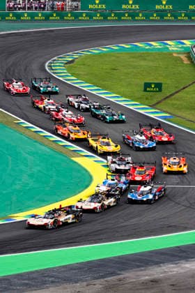 FIA WEC - 6 HOURS OF SAO PAULO 2026 start of the race, depart, 12 NATO Norman (fra), STEVENS Will (gbr), Cadillac Hertz Team Jota, Cadillac V-Series.R 12, Hypercar, action, 38 BAMBER Earl (nzl), BOURDAIS SÃ bastien (fra), Cadillac Hertz Team Jota, Cadillac V-Series.R 38, Hypercar, action, 36 GOUNON Jules (fra), MAKOWIECKI FrÃ dÃ ric (fra), MARTINS Victor (fra), Alpine Endurance Team, Alpine A424 36, Hypercar, action during the 6 Hours of Sao Paulo 2026, 4th round of the 2026 FIA World Endurance Championship, from July 10 to 12, 2026 on the Interlagos Circuit in Sao Paulo, Brazil - Sao PauloBrazil  Copyright: xFabrizioxBoldonix