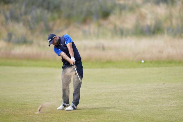NORTH BERWICK, SCOTLAND - JULY 12: Andy Sullivan plays from the second fairway during Round 4 of the Genesis Scottish Open at the Renaissance Club, North Berwick on July 12, 2026 in North Berwick, Scotland Genesis Scottish Open Round 4