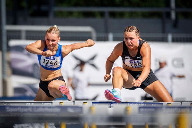 85. Deutsche Meisterschaften U20; Bochum, 12.07.2026 Letje Gärtner (LAC Erdgas Chemnitz) und Savanna-Sara Wölfer (TK zu Hannover); 85. Deutsche Meisterschaften U20 am 12.07.2026 im Lohrheidestadion, Bochum (Nordrhein-Westfalen) *** 85th German U20 Championships, Bochum, July 12, 2026: Letje Gärtner (LAC Erdgas Chemnitz) and Savanna Sara Wölfer (TK zu Hannover) at the 85th German U20 Championships on July 12, 2026, at Lohrheidestadion, Bochum, North Rhine-Westphalia Copyright: xBEAUTIFULxSPORTS B.Hoffmannx
