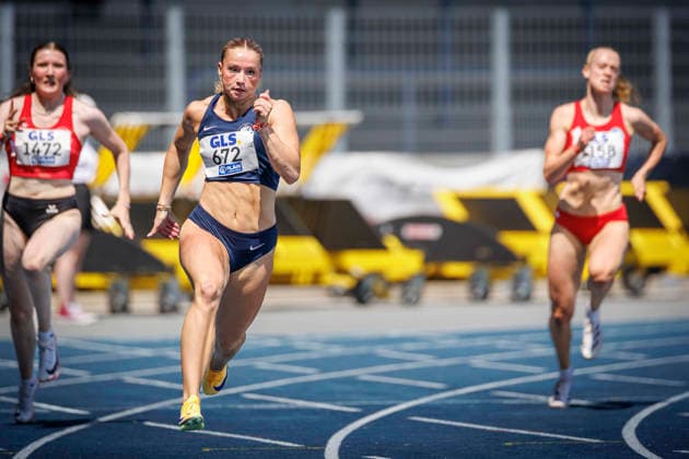 85. Deutsche Meisterschaften U20; Bochum, 12.07.2026 Paula Springstein (Ostsee Sprint- und Laufteam Rostock e.V.); 85. Deutsche Meisterschaften U20 am 12.07.2026 im Lohrheidestadion, Bochum (Nordrhein-Westfalen) *** 85th German U20 Championships, Bochum, July 12, 2026 Paula Springstein, Ostsee Sprint and Running Team Rostock e.V. 85th German U20 Championships on July 12, 2026, at Lohrheidestadion, Bochum, North Rhine-Westphalia Copyright: xBEAUTIFULxSPORTS B.Hoffmannx