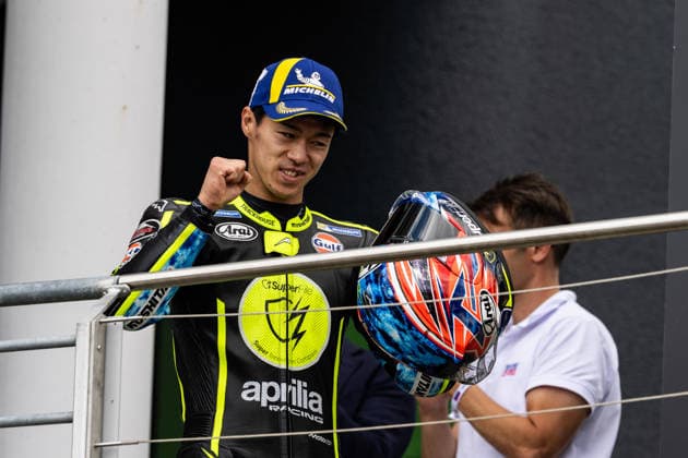 GER, Großer Preis von Deutschland, MotoGP. 11. Lauf, FIM Motorrad-Weltmeisterschaft. 12.07.2026, Sachsenring, Hohenstein-Ernstthal, GER, Großer Preis von Deutschland, MotoGP. 11. Lauf, FIM Motorrad-Weltmeisterschaft. Podium: 2. Platz 79, Ai Ogura, SuperFile Trackhouse MotoGP Team Â Foto: Alexander Trienitz Hohenstein-Ernstthal Sachsenring Sachsen Deutschland *** GER, German Grand Prix, MotoGP Round 11, FIM Motorcycle World Championship, July 12, 2026, Sachsenring, Hohenstein Ernstthal, GER, German Grand Prix, MotoGP Round 11, FIM Motorcycle World Championship Podium 2, 79th Place, Ai Ogura, SuperFile Trackhouse MotoGP Team Photo by Alexander Trienitz, Hohenstein Ernstthal, Sachsenring, Saxony, Germany
