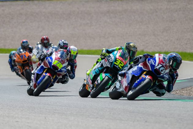 Motorrad Grand Prix Deutschland 2026, Sachsenring Moto2 12.07.2026 ab 12:15Uhr Uhr Hohenstein-Ernstthal, Sachsenring Im Foto: 16 Joe Roberts OnlyFans American Racing Team, 32 Luca Lunetta SpeedRS Team, 12 Filip SalaÄ OnlyFans American Racing Team Motorrad Grand Prix Deutschland 2026, Sachsenring Moto2 Hohenstein-Ernsttal Sachsen Deutschland *** 2026 German Motorcycle Grand Prix, Sachsenring Moto2, July 12, 2026, starting at 12:15 p.m., Hohenstein Ernstthal, Sachsenring. In the photo: 16 Joe Roberts (OnlyFans American Racing Team), 32 Luca Lunetta (SpeedRS Team), 12 Filip SalaÄ u008D OnlyFans American Racing Team 2026 German Motorcycle Grand Prix, Sachsenring Moto2, Hohenstein-Ernstthal, Saxony, Germany Copyright: xEHLxMedia MichelxKöhlerx 20261207-Rennen der Moto2-Sachsenring_022