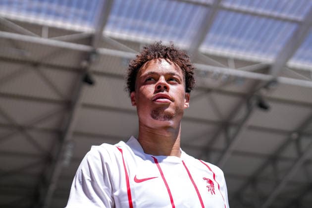 Derry Scherhant (SC Freiburg, 07) , Deutschland, Fussball, 1. Bundesliga, 2026 2027, SC Freiburg, Öffentliches Training, 12.07.2026, Europa-Park Stadion, Freiburg Freiburg Europa-Park Stadion Baden-Württemberg Deutschland *** Derry Scherhant, SC Freiburg, 07, Germany, Soccer, Bundesliga 1, 2026–2027, SC Freiburg, Open Practice, July 12, 2026, Europa-Park Stadium, Freiburg, Freiburg, Europa-Park Stadium, Baden-Württemberg, Germany Copyright: xArnexAmbergx