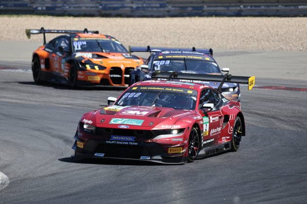 RECORD DATE NOT STATED 2 Kiano Blum (AUT) Niklas Kalus (GER), Ford Mustang GT3, Team: Haupt Racing Team (GER) vor 1 Max Reis (GER) Emil Gjerdrum (NOR), Ford Mustang GT3, Team: Haupt Racing Team (GER) und 11 Tim Zimmermann (GER) Leyton Fourie (RSA), BMW M4 GT3 Evo, Team: FK Performance Motorsport (GER) GER, Motorsport, ADAC GT Masters, Runde 4, Nuerburgring, Nuerburg, 12.07.2026 GER, Motorsport, ADAC GT Masters, Runde 4, Nuerburgring, Nuerburg, 12.07.2026 Nuerburg *** 2 Kiano Blum (AUT), Niklas Kalus (GER), Ford Mustang GT3, Team Haupt Racing Team (GER), ahead of 1 Max Reis (GER), Emil Gjerdrum (NOR), Ford Mustang GT3, Team Haupt Racing Team GER, and 11th Tim Zimmermann GER, Leyton Fourie RSA, BMW M4 GT3 Evo, Team FK Performance Motorsport GER GER, Motorsports, ADAC GT Masters, Round 4, Nürburgring, Nürburg, July 12, 2026 GER, Motorsports, ADAC GT Masters, Round 4, Nürburgring, Nürburg, July 12, 2026 Nürburg Copyright: xEibner-Pressefoto JuergenxAugstx EP_JAT