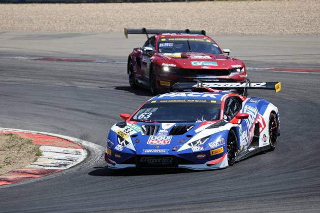 RECORD DATE NOT STATED 63 Finn Zulauf (GER) Felix Hirsiger (GER), Lamborghini Huracane GT3 EVO2, Team: Engstler Motorsport (GER) vor 2 Kiano Blum (AUT) Niklas Kalus (GER), Ford Mustang GT3, Team: Haupt Racing Team (GER) GER, Motorsport, ADAC GT Masters, Runde 4, Nuerburgring, Nuerburg, 12.07.2026 GER, Motorsport, ADAC GT Masters, Runde 4, Nuerburgring, Nuerburg, 12.07.2026 Nuerburg *** 63 Finn Zulauf (GER), Felix Hirsiger (GER), Lamborghini Huracán GT3 EVO2, Team Engstler Motorsport (GER), ahead of 2 Kiano Blum (AUT), Niklas Kalus (GER), Ford Mustang GT3, Team Haupt Racing Team (GER), GER, Motorsports, ADAC GT Masters, Round 4, Nürburgring, Nürburg, July 12, 2026 GER, Motorsports, ADAC GT Masters, Round 4, Nürburgring, Nürburg, July 12, 2026 Nürburg Copyright: xEibner-Pressefoto JuergenxAugstx EP_JAT