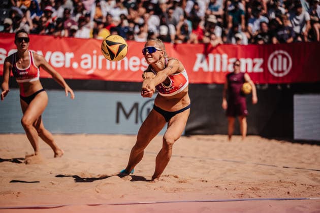 Beachvolleyball Frauen Allianz German Beach Tour 2026 Tourstop München 12.07.2026 Paula Schürholz Annahme München Zentraler Hochschulsport: Beach- Bayern Deutschland *** Women s Beach Volleyball: Allianz German Beach Tour 2026, Munich Stop, July 12, 2026; Paula Schürholz, Receiver; Munich Central University Sports, Beach, Bavaria, Germany