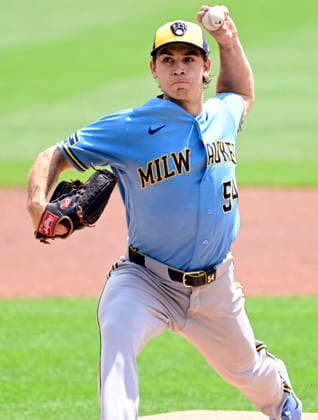 Milwaukee Brewers pitchers Robert Gasser (54) throws in the first inning against the Pittsburgh Pirates at PNC Park on Sunday, July 12, 2026 in Pittsburgh.  PIT2026071206 ArchiexCarpenter