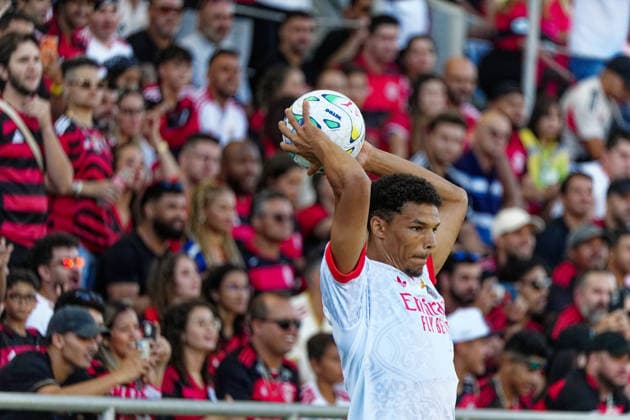 RECORD DATE NOT STATED Trofeu do Algarve 25th Anniversary - SL Benfica vs CR Flamengo, Estadio do Algarve, Portugal. Estadio do Algarve, Portugal. 11 July 2026. 6 Alexander Bah of SL Benfica in action at the SL Benfica v CR Flamengo football match for the Algarve Trophy 25th Anniversary. Credit: Nuno Pires Veloso Morse Images. Copyright: xx
