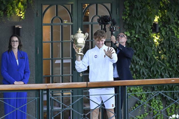 Tennis - Wimbledon 2026 - ITF - The Championships - 12 07 2026 - Tennis - Wimbledon 2026 - ITF - The Championships - 12 07 2026 - Victoire de Jannik Sinner Italie contre Alexander Zverev -Allemagne London  Copyright: xChryslenexCaillaud Psnewzx