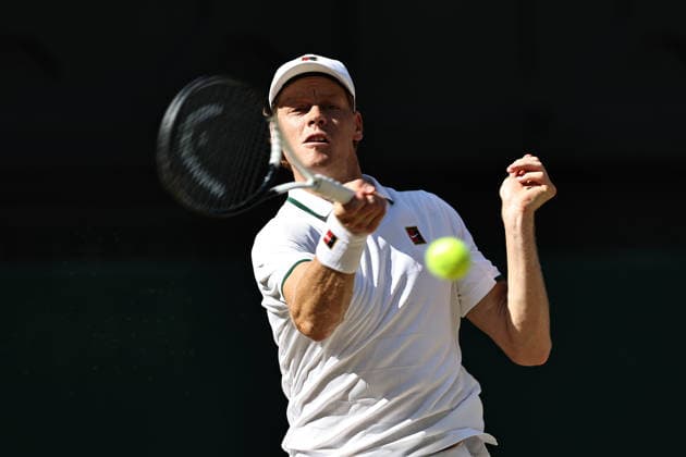 Jannik Sinner, ITA, during final of 2026 All England Lawn Tennis Championships at Wimbledon, mens singles, London, 12 07 2026; - *** Jannik Sinner (ITA) during the final of the 2026 All England Lawn Tennis Championships at Wimbledon, men s singles, London, July 12, 2026 