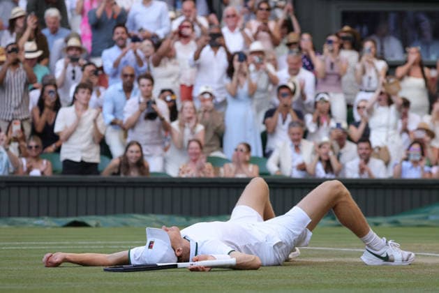 Jannik Sinner, ITA, after final of 2026 All England Lawn Tennis Championships at Wimbledon, mens singles, London, 12 07 2026; - *** Jannik Sinner, ITA, after the final of the 2026 All England Lawn Tennis Championships at Wimbledon, men s singles, London, July 12, 2026 