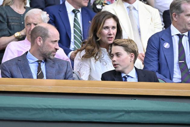 Tennis - Wimbledon 2026 - ITF - The Championships - 12 07 2026 - Tennis - Wimbledon 2026 - ITF - The Championships - 12 07 2026 - Son altesse royal Kate Catherine Princesse de Galles - remise de prix et Royal Box - avec Georges et Charlotte et Le Prince William Prince de Galles London  Copyright: xChryslenexCaillaud Psnewzx