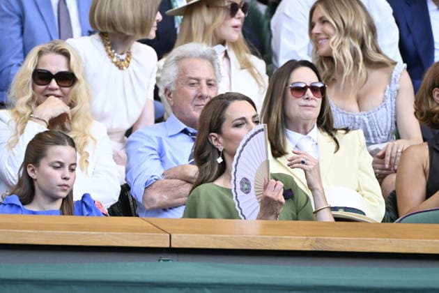 Tennis - Wimbledon 2026 - ITF - The Championships - 12 07 2026 - Tennis - Wimbledon 2026 - ITF - The Championships - 12 07 2026 - Son altesse royal Kate Catherine Princesse de Galles - remise de prix et Royal Box - avec Georges et Charlotte et Le Prince William Prince de Galles London  Copyright: xChryslenexCaillaud Psnewzx