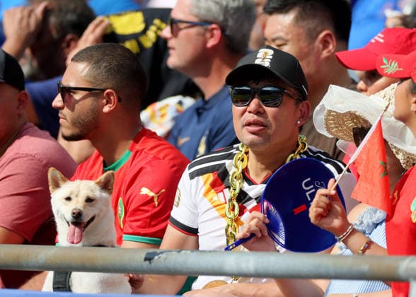 France v Morocco: Quarter Final - FIFA World Cup, WM, Weltmeisterschaft, Fussball 2026 Moroccan fans including Dog during the FIFA World Cup 2026 Quarter Final match between France and Morocco at Boston Stadium on July 9, 2026 in Foxborough, United States. Foxborough Boston Stadium MA United States Copyright: xAllstarxPicturexLibraryxLtdx