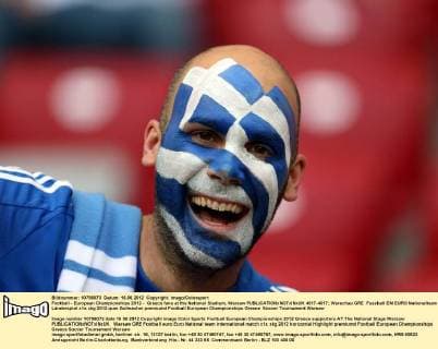 Football, EURO 2012, Fans Greece before and during the match