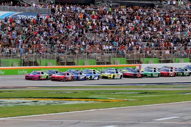 HAMPTON, GA - JULY 12: The field of race car prepare to start the NASCAR, Motorsport, USA Cup Series Quaker State 400 race on July 12, 2026 at EchoPark Speedway in Hampton, Georgia. (Photo by David J. Griffin Icon Sportswire) AUTO: JUL 12 NASCAR Cup Series Quaker State 400 EDITORIAL USE ONLY Icon9532607121275