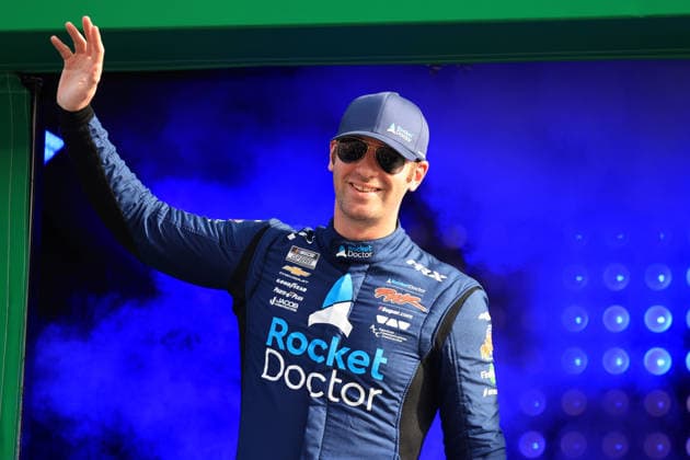 ATLANTA, GA - JULY 12: Cody Ware ( 51 Rick Ware Racing Rocket Doctor Chevrolet) waves to the crowd during driver introductions prior to the running of the NASCAR, Motorsport, USA Cup Series Quaker State 400 on July 12, 2026 at EchoPark Speedway in Hampton, GA. (Photo by Jeff Robinson Icon Sportswire) AUTO: JUL 12 NASCAR Cup Series Quaker State 400 EDITORIAL USE ONLY Icon26071211739400