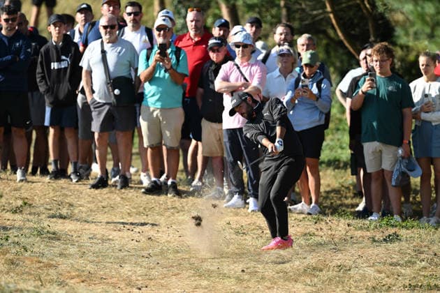 Last Chance Qualifier , Angel Hidalgo (Spa) on the 1st fairway. From the walkway with the crowds behind. 154th Open Golf Championships, Royal Birkdale, Southport, UK - 13 Jul 2026Southport Royal Birkdale United Kingdom  Copyright: xGreigxCowie Shutterstockx 16988288n