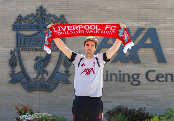 Football, England: Liverpool FC present their new manager, Andoni Iraola