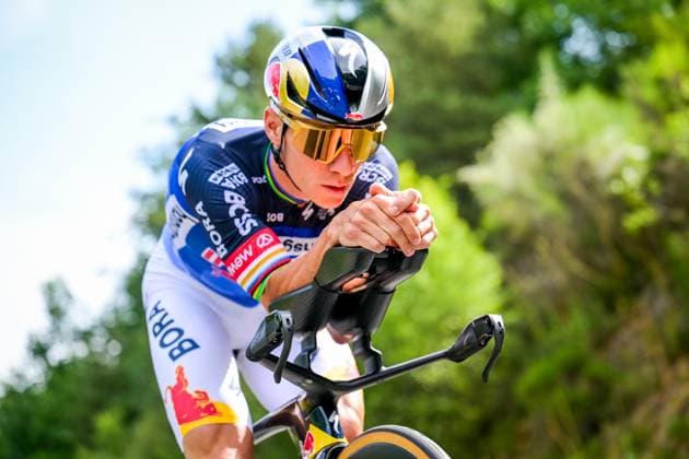 Belgian Remco Evenepoel of Red Bull-BORA-hansgrohe pictured in action during a training on the first rest day at the 2026 Tour de France cycling race, a stage of 185km from Malemort to Ussel, on Monday 13 July 2026. The 113th edition of the Tour de France starts on Saturday 4 July in Barcelona, Spain, and will finish in Paris, France on the 26th of July. DAVIDxPINTENS  x181051776x
