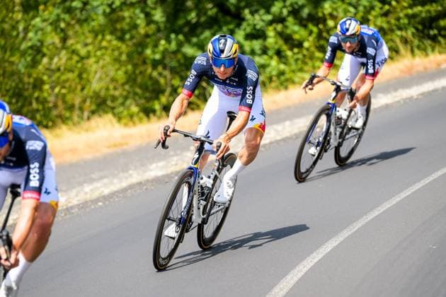 German Florian Lipowitz of Red Bull-BORA-hansgrohe pictured in action during a training on the first rest day at the 2026 Tour de France cycling race, a stage of 185km from Malemort to Ussel, on Monday 13 July 2026. The 113th edition of the Tour de France starts on Saturday 4 July in Barcelona, Spain, and will finish in Paris, France on the 26th of July. DAVIDxPINTENS  x181052026x