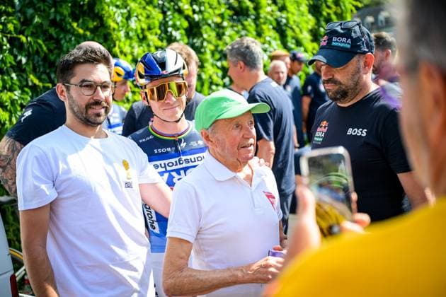 Belgian Remco Evenepoel of Red Bull-BORA-hansgrohe pictured before a training on the first rest day at the 2026 Tour de France cycling race, a stage of 185km from Malemort to Ussel, on Monday 13 July 2026. The 113th edition of the Tour de France starts on Saturday 4 July in Barcelona, Spain, and will finish in Paris, France on the 26th of July. DAVIDxPINTENS  x181052326x