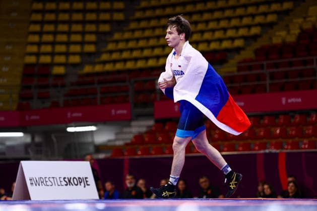 U20 European Championships 61kg FS - Usman Indirbaev (RUS) *** U20 European Championships, 61 kg Freestyle: Usman Indirbaev (RUS) Copyright: xJakexKirkmanx xUnitedxWorldxWresx Jake Kirkman United World Wres