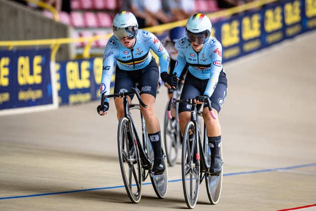 DE WINTER Eline, MEEUSEN Anna: UEC Track cycling, Rad, Radsport, Bahnrad, Bahn European Championships U19 U23 Cottbus 2026 Black - DE WINTER Eline - Red - MEEUSEN Anna ( BEL ) Belgium Querformat - quer - horizontal - Landscape - Event Veranstaltung: UEC Track Cycling European Championships 2026 U19 U23 - Category Kategorie: Cycling - Track Cycling European Championships - Location Ort: Europe - Germany - Brandenburg - Cottbus - Lausitz Velodrom - Discipline: Madison - Category: Elite Women - U19 - Distance: 20 km - Date Datum: 12.07.2026 Sunday Day 6 - *** DE WINTER Eline, MEEUSEN Anna UEC Track Cycling European Championships U19 U23 Cottbus 2026 Black DE WINTER Eline Red MEEUSEN Anna BEL Belgium Landscape Event UEC Track Cycling European Championships 2026 U19 U23 Category Cycling Track Cycling European Championships Location Europe Germany Brandenburg Cottbus Lausitz Velodrom Discipline Madison Category Elite Women U19 Distance 20 km Date July 12, 2026 Sunday Day 6