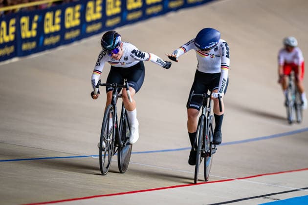 BIEBERLE Edda, SCHMIEDER Eufemia: UEC Track cycling, Rad, Radsport, Bahnrad, Bahn European Championships U19 U23 Cottbus 2026 Black - BIEBERLE Edda - Red - SCHMIEDER Eufemia ( GER ) Germany Querformat - quer - horizontal - Landscape - Event Veranstaltung: UEC Track Cycling European Championships 2026 U19 U23 - Category Kategorie: Cycling - Track Cycling European Championships - Location Ort: Europe - Germany - Brandenburg - Cottbus - Lausitz Velodrom - Discipline: Madison - Category: Elite Women - U19 - Distance: 20 km - Date Datum: 12.07.2026 Sunday Day 6 - *** BIEBERLE Edda, SCHMIEDER Eufemia UEC Track Cycling European Championships U19 U23 Cottbus 2026 Black BIEBERLE Edda Red SCHMIEDER Eufemia GER Germany Landscape Event UEC Track Cycling European Championships 2026 U19 U23 Category Cycling Track Cycling European Championships Location Europe Germany Brandenburg Cottbus Lausitz Velodrom Discipline Madison Category Elite Women U19 Distance 20 km Date July 12, 2026 Sunday Day 6
