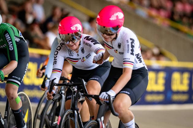 LITTBARSKI-GRAY Seana, ROTTMANN Judith Friederike: UEC Track cycling, Rad, Radsport, Bahnrad, Bahn European Championships U19 U23 Cottbus 2026 Black - LITTBARSKI-GRAY Seana - Red - ROTTMANN Judith Friederike ( GER ) Germany Querformat - quer - horizontal - Landscape - Event Veranstaltung: UEC Track Cycling European Championships 2026 U19 U23 - Category Kategorie: Cycling - Track Cycling European Championships - Location Ort: Europe - Germany - Brandenburg - Cottbus - Lausitz Velodrom - Discipline: Madison - Category: Elite Women - U23 - Distance: 25 km - Date Datum: 12.07.2026 Sunday Day 6 - *** LITTBARSKI GRAY Seana, ROTTMANN Judith Friederike UEC Track Cycling European Championships U19 U23 Cottbus 2026 Black LITTBARSKI GRAY Seana Red ROTTMANN Judith Friederike GER Germany Landscape Event UEC Track Cycling European Championships 2026 U19 U23 Category: Cycling Track Cycling European Championships Location: Europe, Germany, Brandenburg, Cottbus, Lausitz Velodrom Discipline: Madison Category: Elite Women U23 Distance: 25 km Date: July 12, 2026 (Sunday), Day 6