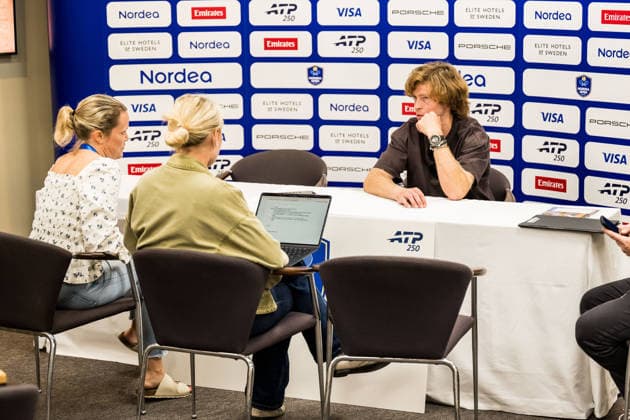 260713 Andrey Rublev of Russia at the press conference, PK, Pressekonferenz during day 1 of the Nordea Open on July 13, 2026 in Bastad. Photo: Niclas Jönsson BILDBYRAN COP 273 NO0428 tennis ATP, Tennis Herren 250 nordea open tennislagetbbeng *** 260713 Andrey Rublev of Russia at the press conference on Day 1 of the Nordea Open on July 13, 2026, in Bastad. Photo by Niclas Jönsson, BILDBYRAN COP 273 NO0428 tennis atp 250 nordea open tennislagetbbeng  Copyright: NICLASxJÖNSSON BB260713NO066