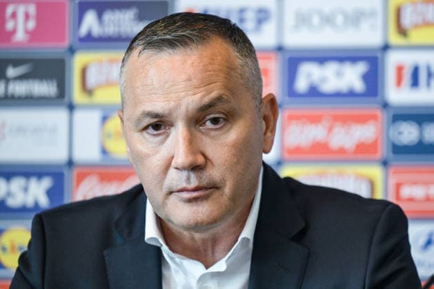 Slaven Bilic appointed as head coach of the Croatia national team, Nationalteam Marijan Kustic, President of the Croatian Football Federation speaks with a media on a press conference, PK, Pressekonferenz on July 13, 2026. in Zagreb, Croatia.  NevaxZganec PIXSELL