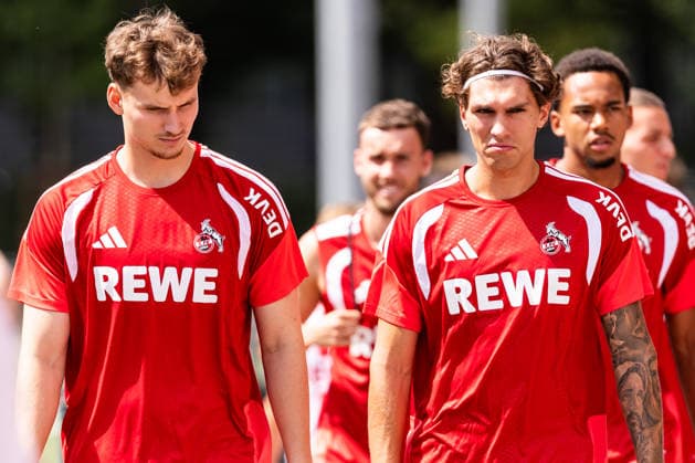 COLOGNE, GERMANY - JULY 13: Rav van den Berg (1. FC Koeln, 33), Julian Pauli (1. FC Koeln) during the first training session of season 2026 27 at Geissbockheim on July 13, 2026 in Cologne, Germany. North Rhine Westphalia Germany Copyright: xSteffiexWunderlx