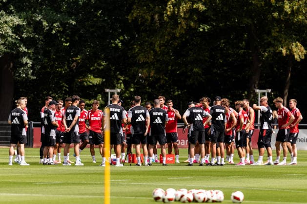 COLOGNE, GERMANY - JULY 13: Team circle during the first training session of season 2026 27 at Geissbockheim on July 13, 2026 in Cologne, Germany. North Rhine Westphalia Germany Copyright: xSteffiexWunderlx