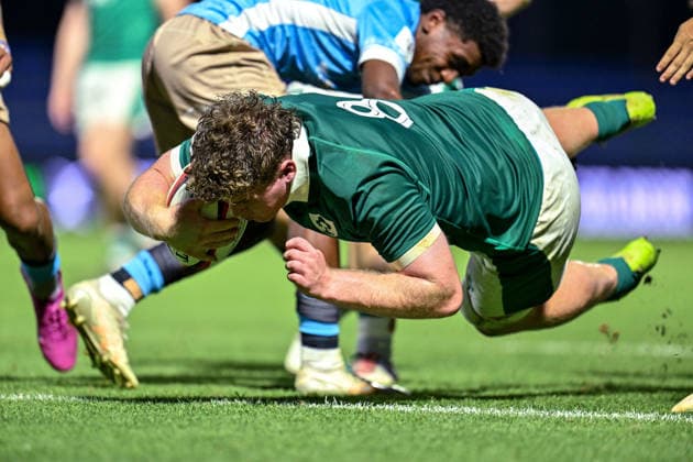 2026 World Rugby Junior World Championship, WM, Weltmeisterschaft 9th Place Play-off Semi-Final, AIA Stadium, Kutaisi, Georgia 13 7 2026 Ireland U20 vs Fiji U20 Ireland™s Diarmaid O Connell scores a try Diarmaid O Connell scores a try 13 7 2026  Copyright: xx Z99_1409