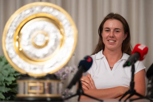 Wimbledon champion Linda Noskova spoke at a press conference, PK, Pressekonferenz in Prague after returning from London on July 13, 2026. (CTKxPhoto OndrejxDeml) CTKPhotoP2026071305632  CTKPhotoP2026071305632