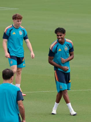 Spanish national team, Nationalteam player Lamine Yamal during a training session at the Cotton Bowl Stadium in Dallas, US, 13 July 2026, on the eve of the World Cup semifinal against France. Spanish national team training session in Dallas !ACHTUNG: NUR REDAKTIONELLE NUTZUNG!  Copyright: xLavandeiraxjrx GRAF5947 20260713-55020883990_1
