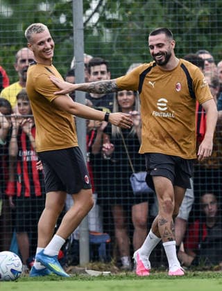 Fußball, Italien, AC Mailand, Training Db Carnago (Varese) 13 07 2026 - raduno A.C. Milan foto Daniele Buffa Image nella foto: Francesco Camarda-Mario Gila Fuentes 
