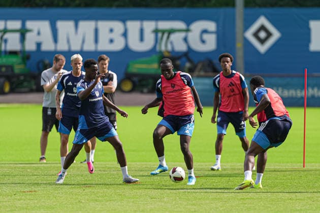 Albert Sambi Lokonga (Hamburger SV, 06), Kofi Amoako (Hamburger SV, 22) GER, Training Hamburger SV, Fussball, 1. Bundesliga, Saison 2026 2027, 13.07.2026 GER, Training Hamburger SV, Fussball, 1. Bundesliga, Saison 2026 2027, 13.07.2026 Hamburg *** Albert Sambi Lokonga, Hamburger SV, 06; Kofi Amoako, Hamburger SV, 22 GER; Hamburger SV training, soccer, Bundesliga 1, 2026–2027 season, July 13, 2026 GER, Training Hamburger SV, Soccer, Bundesliga 1, 2026–2027 Season, July 13, 2026 Hamburg Copyright: xEibner-Pressefoto MarcelxvonxFehrnx EP_MFN