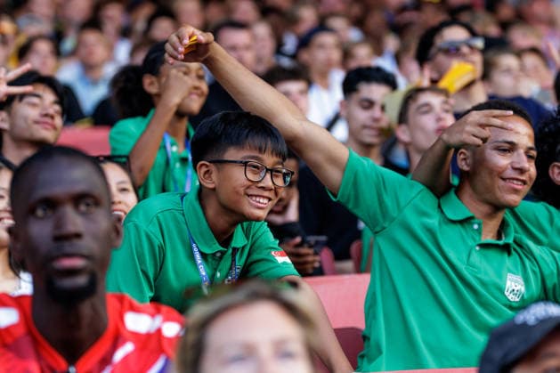 260713 Deltagare under invigningen av Gothia Cup den 13 juli 2026 i Göteborg. *** 260713 Participants at the opening ceremony of the Gothia Cup on July 13, 2026, in Gothenburg  Copyright: NICKLASxELMRIN BB260713NE011