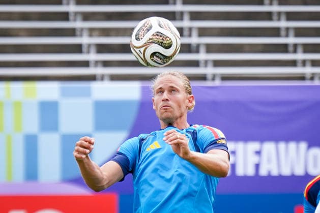 USA: Fußball FIFA World Cup, WM, Weltmeisterschaft, Fussball 2026 Halbfinale Matchday -1 Training Spanien Cotton Bowl Stadium (Dallas, Dallas County, Texas): Marcos Llorente (Spanien 5) *** USA Soccer 2026 FIFA World Cup Semifinals Matchday 1 Training Spain Cotton Bowl Stadium Dallas, Dallas County, Texas Marcos Llorente Spain 5 Copyright: xJOERANxSTEINSIEKx