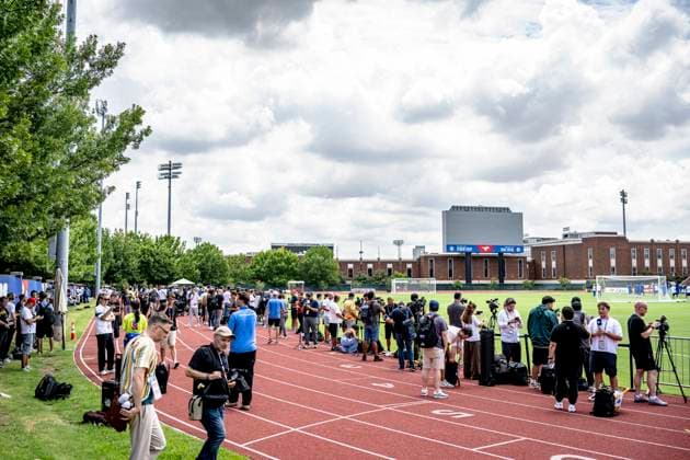 DALLAS - major media interest during the 2026 World Cup, France training at Washburne Soccer and Track Stadium on July 13, 2026, in Dallas, United States. (Photo by Stefan Koops EYE4IMAGES DeFodi Images) - *** DALLAS: Significant media interest during the 2026 World Cup; France training at Washburne Soccer and Track Stadium on July 13, 2026, in Dallas, United States. Photo by Stefan Koops, EYE4IMAGES, DeFodi Images