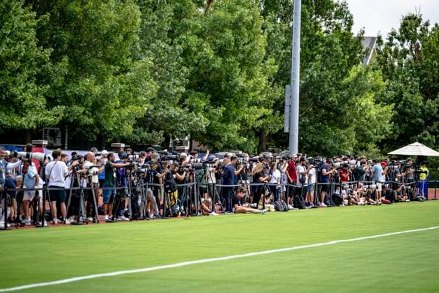 DALLAS - major media interest during the 2026 World Cup, France training at Washburne Soccer and Track Stadium on July 13, 2026, in Dallas, United States. (Photo by Stefan Koops EYE4IMAGES DeFodi Images) - *** DALLAS: Significant media interest during the 2026 World Cup; France training at Washburne Soccer and Track Stadium on July 13, 2026, in Dallas, United States. Photo by Stefan Koops, EYE4IMAGES, DeFodi Images