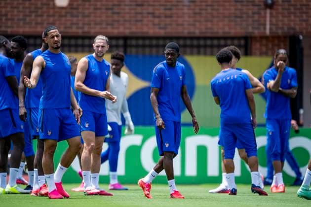 DALLAS - (m) Ousmane Dembele of France during the 2026 World Cup, France training at Washburne Soccer and Track Stadium on July 13, 2026 in Dallas, United States. (Photo by Stefan Koops EYE4IMAGES DeFodi Images) - *** DALLAS — Ousmane Dembele of France during the 2026 World Cup; the French team training at Washburne Soccer and Track Stadium on July 13, 2026, in Dallas, United States. Photo by Stefan Koops, EYE4IMAGES, DeFodi Images