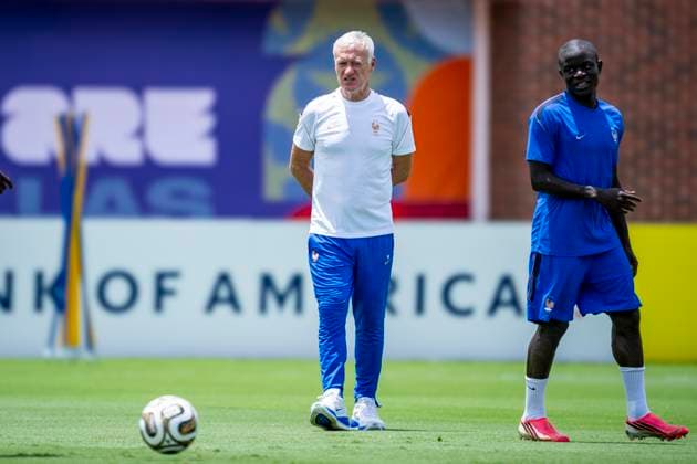 DALLAS - France national coach Didier Deschamps during the 2026 World Cup, France training at Washburne Soccer and Track Stadium on July 13, 2026, in Dallas, United States. (Photo by Stefan Koops EYE4IMAGES DeFodi Images) - *** DALLAS: France national team coach Didier Deschamps during the 2026 World Cup; France training at Washburne Soccer and Track Stadium on July 13, 2026, in Dallas, United States. Photo by Stefan Koops, EYE4IMAGES, DeFodi Images