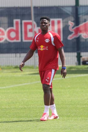 13.07.2026, xtgx, Fussball 1. Bundesliga, RB Leipzig Auftakttraining und Pressekonferenz emspor, v.l. Suleman Sani (Leipzig, 18) (DFL DFB REGULATIONS PROHIBIT ANY USE OF PHOTOGRAPHS as IMAGE SEQUENCES and or QUASI-VIDEO) Leipzig *** July 13, 2026, xtgx, Soccer 1st Bundesliga, RB Leipzig Season-Opening Training and Press Conference emspor, v l Suleman Sani Leipzig, 18 DFL DFB REGULATIONS PROHIBIT ANY USE OF PHOTOGRAPHS as IMAGE SEQUENCES and or QUASI-VIDEO Leipzig
